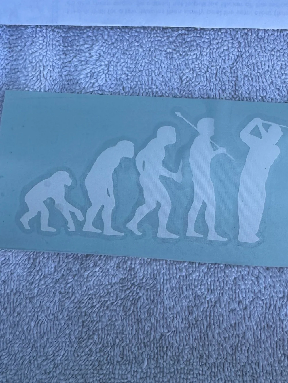 White Evolution of Golf Iron-on Decal - Sports Silhouette Sticker